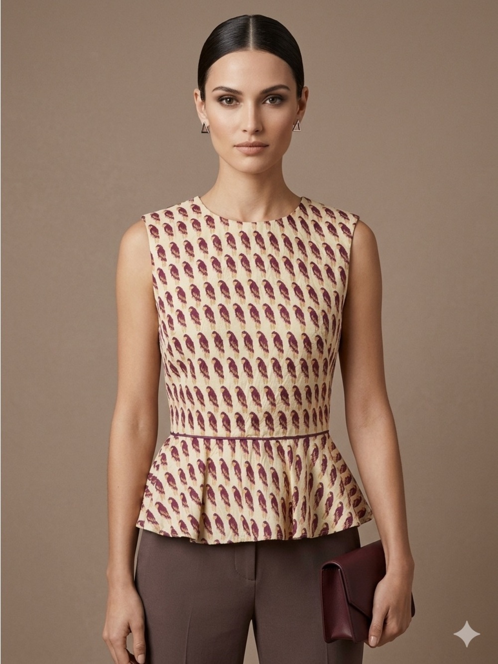 Peplum Parrot Sleeveless Blouse